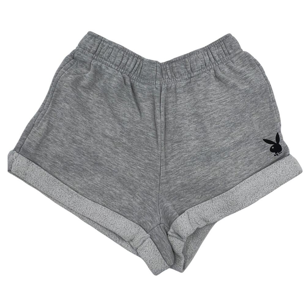 Playboy x PacSun Heather Gray Rolled Hem Lounge Shorts
